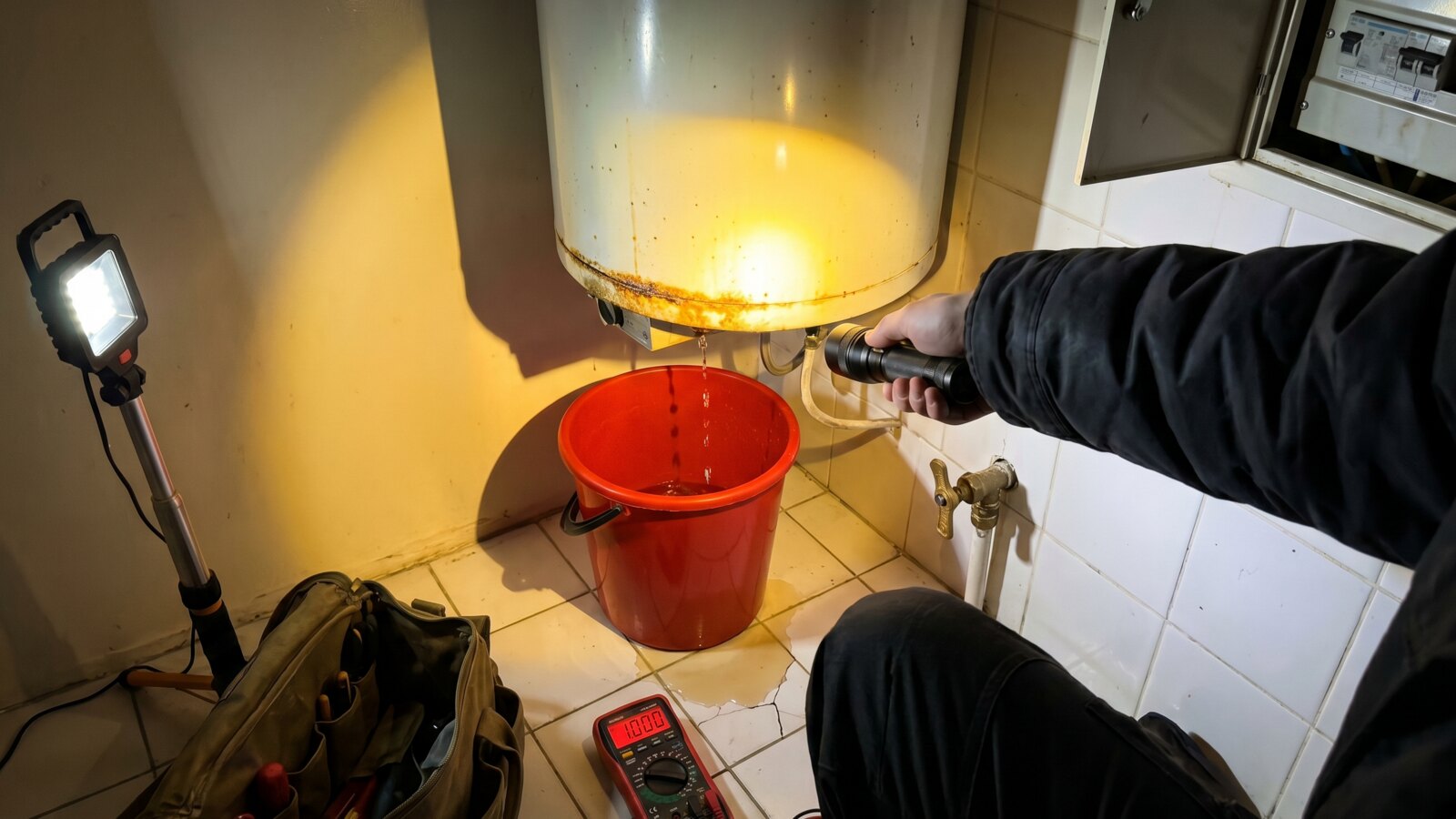 Avariikutse boileri lekke lokaliseerimisel Lasnamäe paneelmaja vannitoas öösel