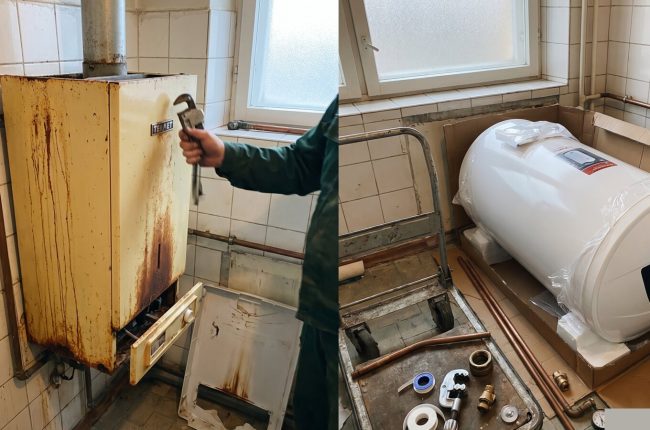 Boileri paigaldus Tallinnas – uus elektriboiler seinal koos torudega