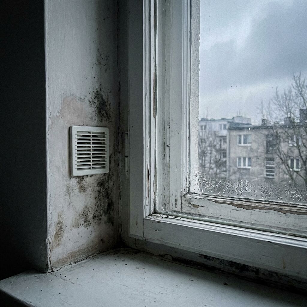 Hallitus akna nurgas hruštšovka toas – märk ventilatsiooniveast Tallinnas