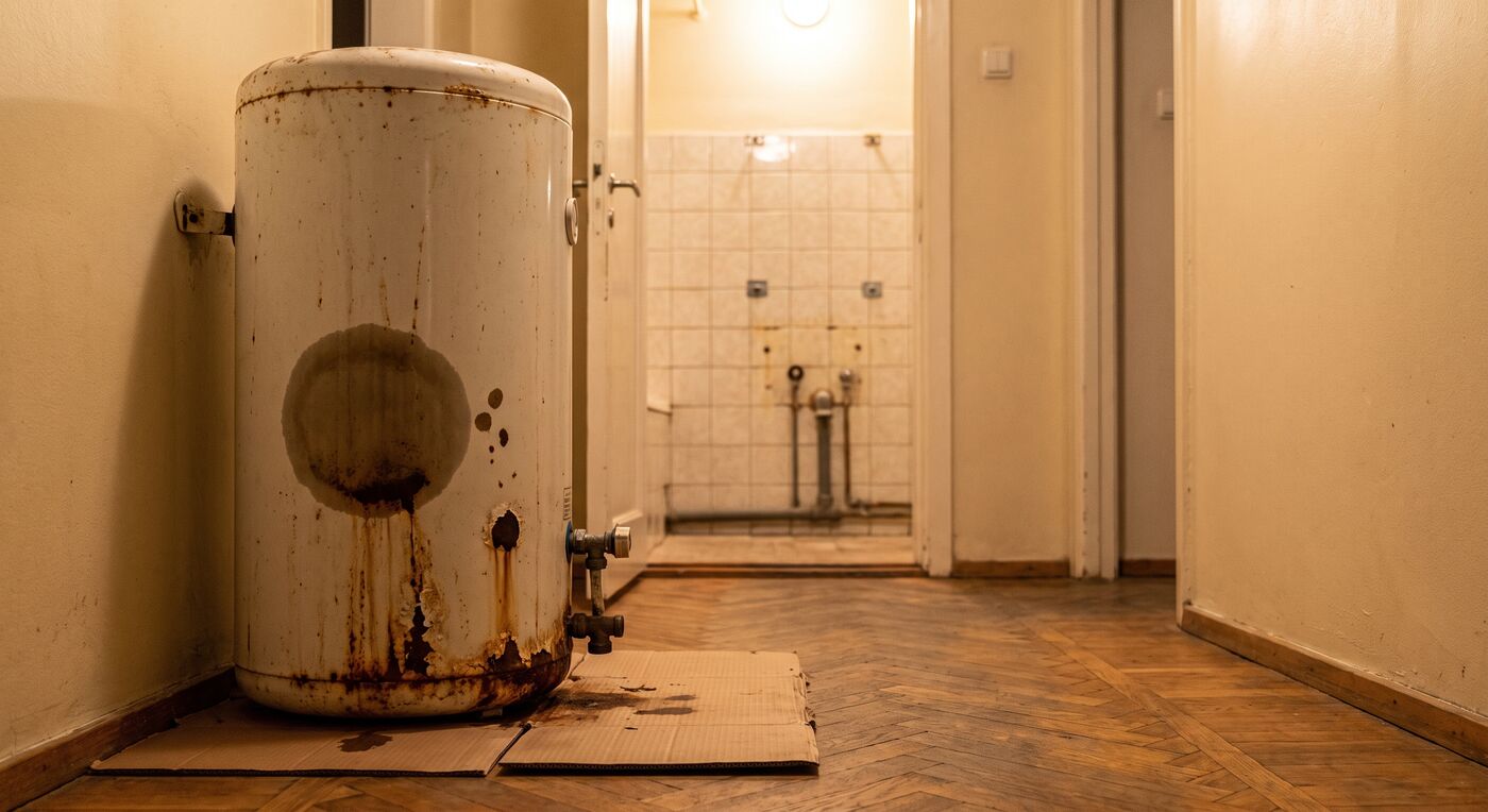 Vana roostes boiler enne uue boileri paigaldust ja utiliseerimist